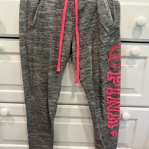 Y2K PINK Victoria's Secret Gray and Pink Jogger Sweatpants